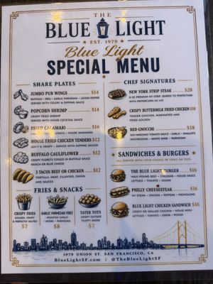 Menu photo 1 The Blue Light San Francisco, CA Menu photo 1 The Blue Light San Francisco, CA