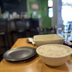 Buddha Garden, Asian food - Yellow curry with warm rice.