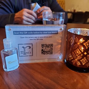 Rumi’s Kitchen - Scan to see your menu. They also have hand sanitizer at every table. - Persian/Iranian Near Me - Washington, DC, District of Columbia