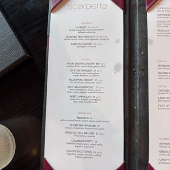 Scarpetta - Menu - Italian Near Me - Las Vegas, Nevada Scarpetta - Menu - Italian Near Me - Las Vegas, Nevada