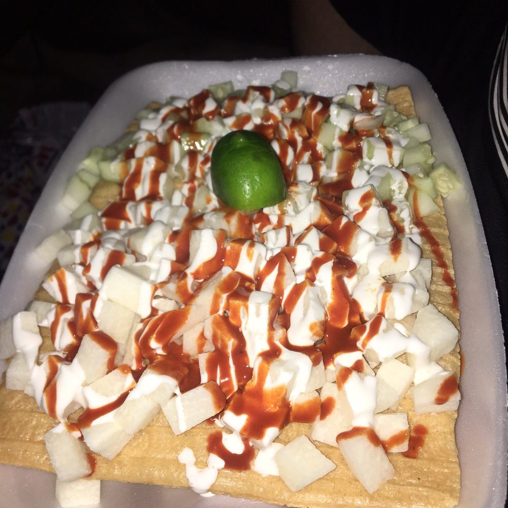 Chilindrina with jicama, pepino, crema, Valentina and lime. Got the cueritos on the side it was so refreshing gotta try it!!@raspaos_supreme Chilindrina with jicama, pepino, crema, Valentina and lime. Got the cueritos on the side it was so refreshing gotta try it!!@raspaos_supreme