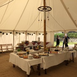 Bigtopmania - Quintessentially English Afternoon tea in a canvas marquee.  Garden party marquee hire Cornwall , Devon.