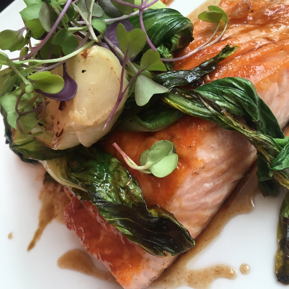 Hecks - The AMAZING meso glazed salmon, a must try - Breakfast & Brunch Near Me - Cleveland, Ohio Hecks - The AMAZING meso glazed salmon, a must try - Breakfast & Brunch Near Me - Cleveland, Ohio
