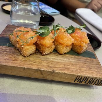 Paperfish Sushi - Crispy Rice (4pc) salmon - Sushi Bars Near Me - Miami, Florida Paperfish Sushi - Crispy Rice (4pc) salmon - Sushi Bars Near Me - Miami, Florida