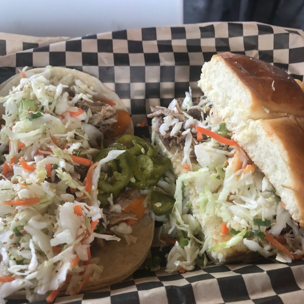 Marination Ma Kai - Kalua Pork Sliders and Spicy Pork Tacos!! - Korean Near Me - Seattle, Washington Marination Ma Kai - Kalua Pork Sliders and Spicy Pork Tacos!! - Korean Near Me - Seattle, Washington