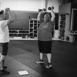 Tony coaching one of our revive members, Rick