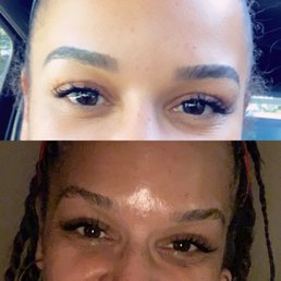 Henna brows up top vs. my natural brows below.
