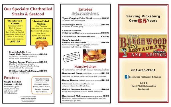 Menu photo 5 Beechwood Restaurant & Lounge Vicksburg, MS Menu photo 5 Beechwood Restaurant & Lounge Vicksburg, MS