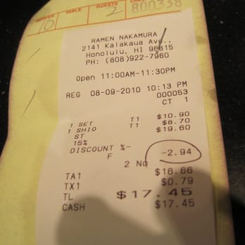 Ramen Nakamura - Show your HI id for a kama'aina discount! - Ramen Near Me - Honolulu, Hawaii Ramen Nakamura - Show your HI id for a kama'aina discount! - Ramen Near Me - Honolulu, Hawaii