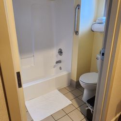 Bathroom.  I laid out the Bathmat so you can get an idea of the space.