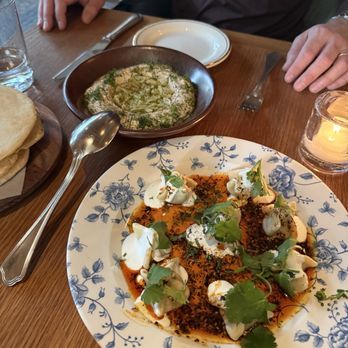 The Peacock - Pita, crab hummus and manti dumplings - Mediterranean Near Me - Austin, Texas