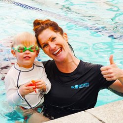 Worden Aquatics - Coach Amber having a great lesson with one of our little swimmers!