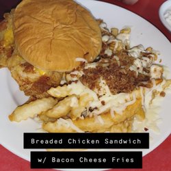 The Caddyshack - Breaded Chicken Sandwich w/ Bacon Cheese Fries