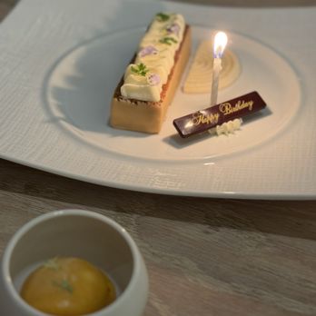 Knife & Spoon - Carrot cake and sorbet palate cleanser. - Seafood Near Me - Orlando, Florida