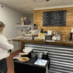She Brews Coffee House - Menu and counter