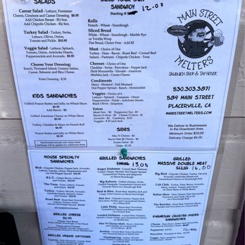 Main Street Melters - Menu! - Sandwiches Near Me - Placerville, California