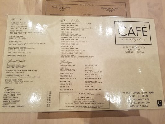 Menu photo 4 Cafe Seventy Two Ewing, NJ