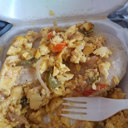 Golden Cook Caribbean Restaurant - Bagged turned upside down but still yummm