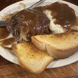 Acorn Saloon - Second night hamburger steak dinner.