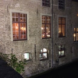 The restaurant with the kitchen below, seen from the bridge.