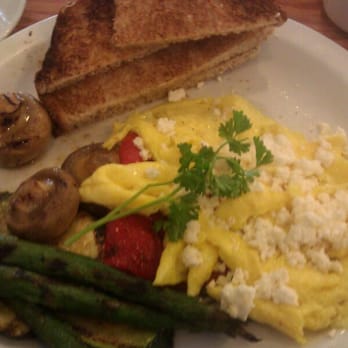 Grand Day Cafe - Scrambled eggs with Feta and grilled veggies. - Breakfast & Brunch Near Me - Columbus, Ohio Grand Day Cafe - Scrambled eggs with Feta and grilled veggies. - Breakfast & Brunch Near Me - Columbus, Ohio