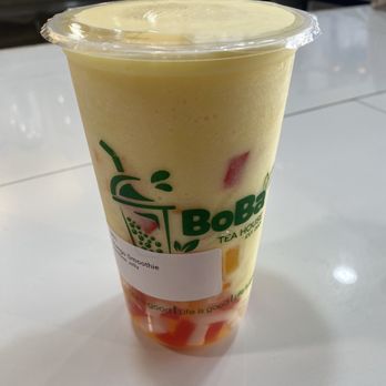 Boba Tea House - Mango Smoothie with rainbow jellies - Bubble Tea Near Me - Ann Arbor, Michigan