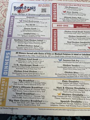 Menu photo 2 Boomarang Muskogee, OK