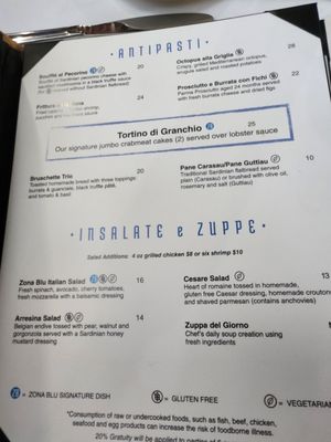 Menu photo 5 Zona Blu West Palm Beach West Palm Beach, FL