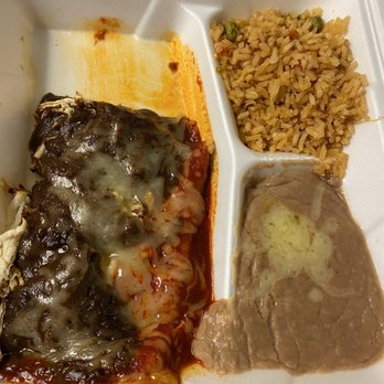 L & J Cafe - Chicken mole and cheese enchiladas a la carte - Mexican Near Me - El Paso, Texas