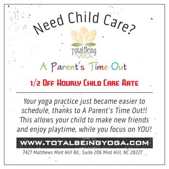 Total Being Yoga - Need child care? - Yoga Near Me - Mint Hill, North Carolina Total Being Yoga - Need child care? - Yoga Near Me - Mint Hill, North Carolina