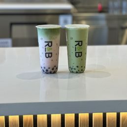 Strawberry Matcha Latte (left) and Matcha Milk Tea (right) Strawberry Matcha Latte (left) and Matcha Milk Tea (right)