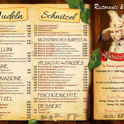 Gaststätte Schinderhannes - Speisekarte 01
