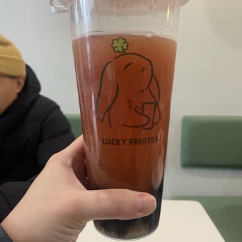 Lucky FruiTea - Watermelon boom / subbed the Crystal boba for regular boba. Boba very chewy and qq! - Bubble Tea Near Me - San Gabriel, California Lucky FruiTea - Watermelon boom / subbed the Crystal boba for regular boba. Boba very chewy and qq! - Bubble Tea Near Me - San Gabriel, California