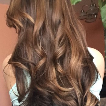 Copycutters - 2nd time. Hard to take a pic like this. I have some reddish undertones as a base and mocha/caramel highlights. And it's STILL healthy! - Hair Salons Near Me - Los Angeles, California Copycutters - 2nd time. Hard to take a pic like this. I have some reddish undertones as a base and mocha/caramel highlights. And it's STILL healthy! - Hair Salons Near Me - Los Angeles, California