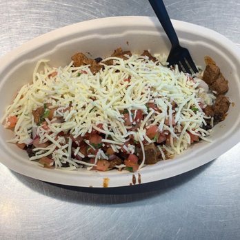 Chipotle Mexican Grill - White rice, black beans, steak, mild, cheese bowl - Fast Food Near Me - Riverbank, California Chipotle Mexican Grill - White rice, black beans, steak, mild, cheese bowl - Fast Food Near Me - Riverbank, California