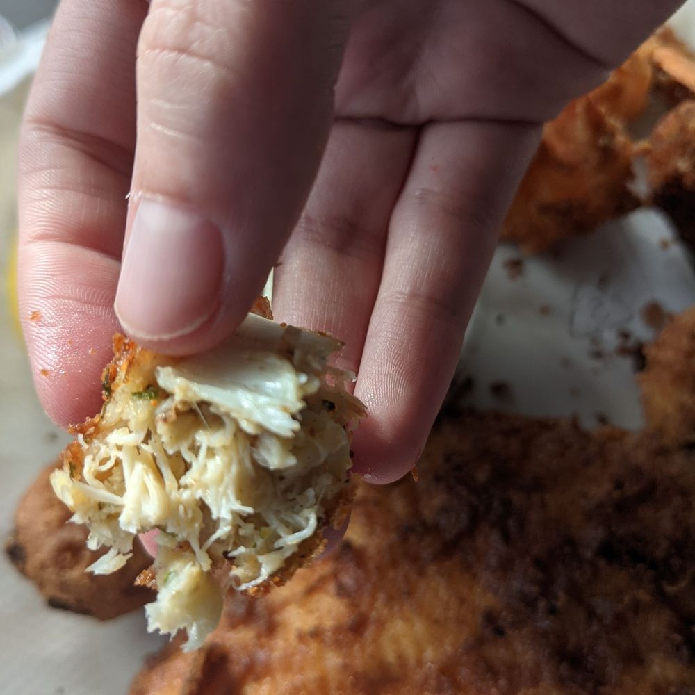 Atomic Seafood & Bar - Inside of crab ball - Seafood Near Me - Lusby, Maryland