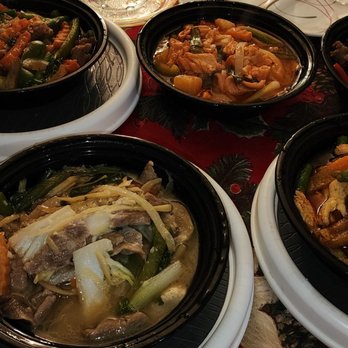 Tommy Thai - Top left: Basil Sauce beef, Sweet and Sour Sauce chicken, Eggplant Basil beef, Bottom left: Ginger Sauce beef, Prik Khing chicken, - Thai Near Me - Elmhurst, New York Tommy Thai - Top left: Basil Sauce beef, Sweet and Sour Sauce chicken, Eggplant Basil beef, Bottom left: Ginger Sauce beef, Prik Khing chicken, - Thai Near Me - Elmhurst, New York