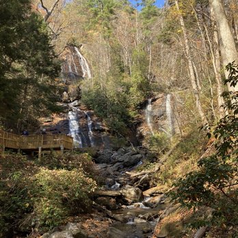 Anna Ruby Falls - That top left waterfall is over 150' high - Hiking Near Me - White, Georgia