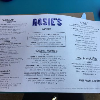 Rosie's - Lunch menu 1 - Mexican Near Me - New York, New York Rosie's - Lunch menu 1 - Mexican Near Me - New York, New York