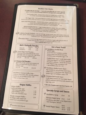 Menu photo 7 The Breakfast Club Moscow, ID