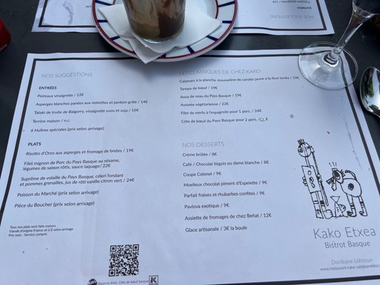 Menu photo 1 Bar Bodega Restaurant Chez Kako St Jean de Luz, 64 Menu photo 1 Bar Bodega Restaurant Chez Kako St Jean de Luz, 64