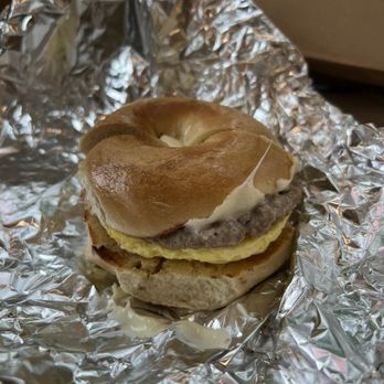 Crooked Mile - Sausage Egg & Cheese on Bagel - Breakfast & Brunch Near Me - Portland, Maine Crooked Mile - Sausage Egg & Cheese on Bagel - Breakfast & Brunch Near Me - Portland, Maine