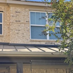 Front porch needing the gutter guard! Front porch needing the gutter guard!