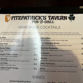 Fitzpatrick's Tavern - Handmade cocktails. They do not have a full liquor license as it is very pricey in the state of California. - Beer, Wine & Spirits Near Me - Solvang, California Fitzpatrick's Tavern - Handmade cocktails. They do not have a full liquor license as it is very pricey in the state of California. - Beer, Wine & Spirits Near Me - Solvang, California