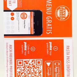 Pasta-Station - Pasta Pass in der Poinz App: 11. Menu graits, mit diesem Flyer zwei Punkte geschenkt