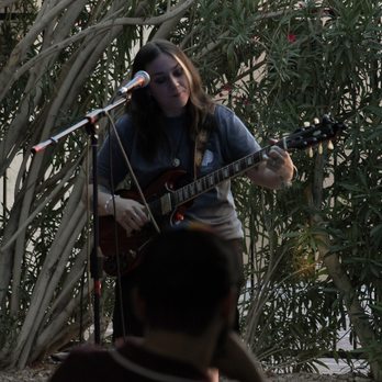 Hola Habibi - Rose Maness (local artist Merlayne) plays in front of where the trees used to be. - Beer Bar Near Me - Las Vegas, Nevada