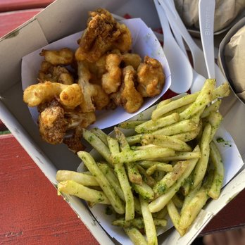 Gott's Roadside - Fried cauliflower and garlic fries (so so yummy!!) - Salad Near Me - Walnut Creek, California Gott's Roadside - Fried cauliflower and garlic fries (so so yummy!!) - Salad Near Me - Walnut Creek, California