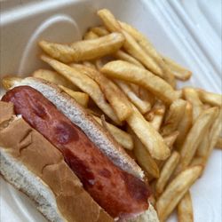 Friendly's - Terrible customer service, the woman could care less. Save your money & go next door to buy pizza instead. Hotdog is cold fries r old