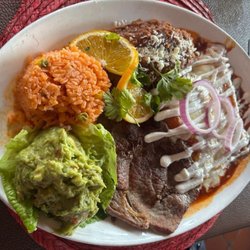 El Pescador - Mexican Combo-Steak, Chile Relleno, enchilada, rice, beans, guacamole w/flour tortillas