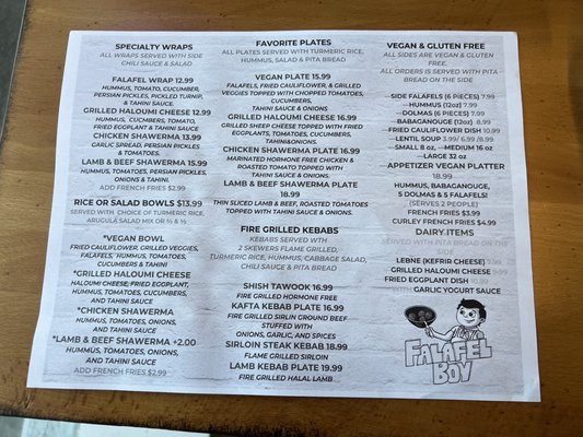 Menu photo 4 Falafel Boy Danville Danville, CA